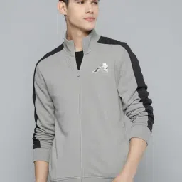 ALCIS Grey Regular Fit Self Pattern Sports Jacket-19