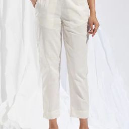 Fabindia Off-White Cotton Mid Rise Palazzos-image-86