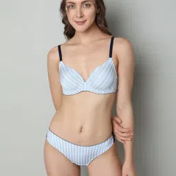 Vero Moda Intimates Blue Printed Medium Coverage T-Shirt Bra-picture-30