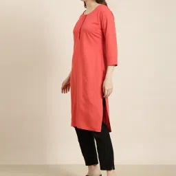 showoffff SHOWOFF Red Regular Fit Kurta image 3