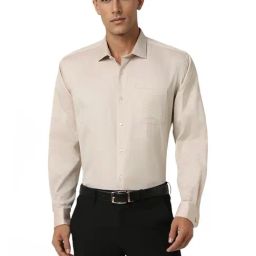 Van Heusen Beige Cotton Regular Fit Printed Shirt-image-90