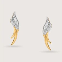 Mia by Tanishq Eternal Flame 14k Gold & Diamond Stud Earrings for Women-image-5