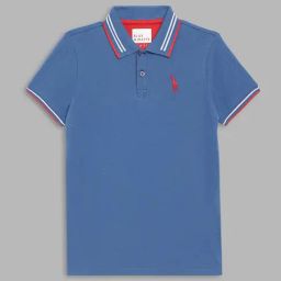 Blue Giraffe Boys Blue Cotton Solid T-Shirt-image-70