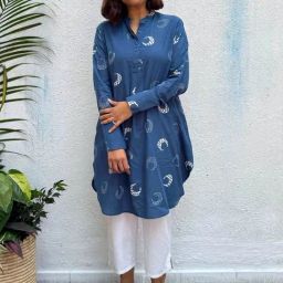 Chidiyaa Shayesta Block Printed Cotton Kurta-image-73
