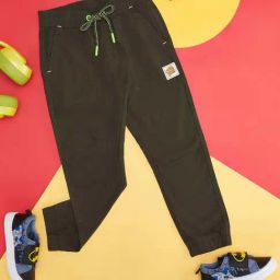 Pantaloons Junior Olive Cotton Applique Joggers-image-91