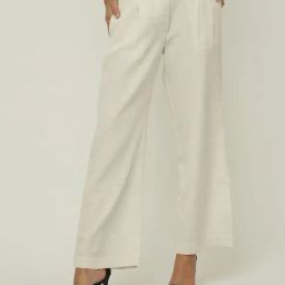 Saltpetre Cream Tencel Relaxed Fit Pants-image-57
