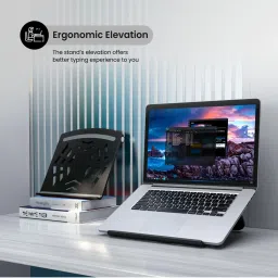 Portronics Black Foldable Laptop Stand image 3