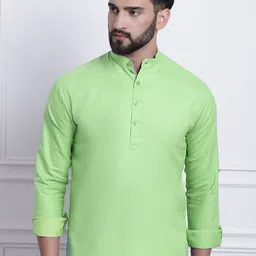 SOJANYA Men Green Kurta-image-33