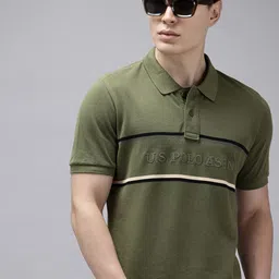 U.S. Polo Assn. Slim Fit Brand Logo Embroidered Polo Collar Pure Cotton T-shirt-picture-30