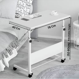 Torche White Iron & Wooden Multipurpose Height Adjustable Movable Study Table image 2
