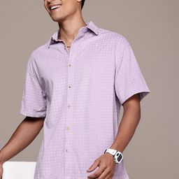 WROGN Self Design Opaque Oversized Casual Shirt-image-57