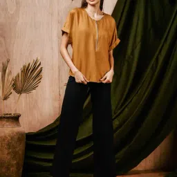 Mish Yellow Viscose Rayon Regular Fit Top-picture-20