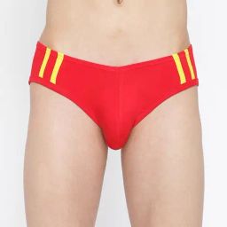La Intimo Red Comfort Fit Striped Briefs-image-63