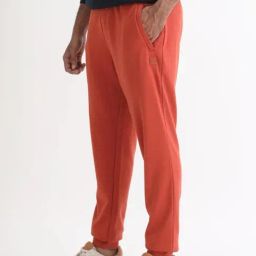 Rare Rabbit Rust Regular Fit Solid Trackpants image 3
