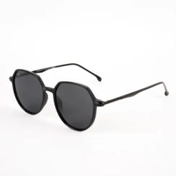 Voyage Black Round Polarised and UV Protected Lens Unisex Sunglasses-image-35
