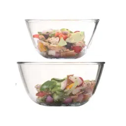 Femora Borosilicate Glass Microwave Safe All-Purpose Mixing Bowls,2100 ML, 2650 ML, Set of 2 image 4