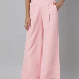 SHOWOFF Pink Straight Fit Mid Rise Trousers-picture-47