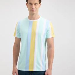 Pepe Jeans Green Cotton Slim Fit Striped T-Shirt-image-78