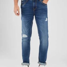 Spykar Blue Skinny Fit Distressed Jeans-image-13