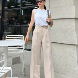 StyleAsh Women Straight Fit High-Rise Trousers-image-74
