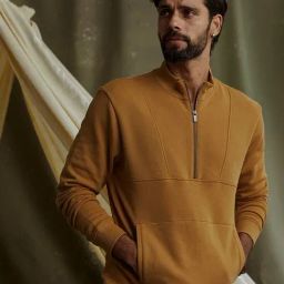 ANDAMEN Mustard Regular Fit Hign Neck Pullover-picture-27