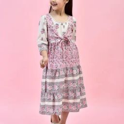 Juniper Girls Pink Floral Print Maxi Dress-image-33