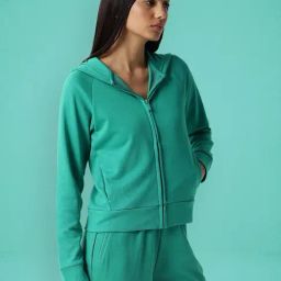 RAREISM Green Cotton Blend Solid Long Sleeves Sweatshirt-image-98