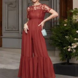 Miss Chase Red Floral Print Jumpsuit-image-91