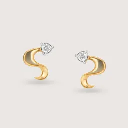 Mia by Tanishq Serpentine Sparkle 14k Gold & Diamond Stud Earrings for Women-image-47