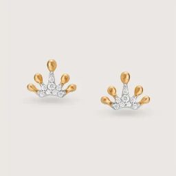 Mia by Tanishq Regal Radiance 14k Gold & Diamond Stud Earrings for Women-image-83