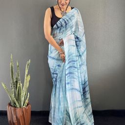 V3 FASHION STUDIO Tie and Dye Pure Georgette Ready to Wear Saree-image-51