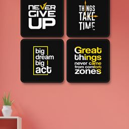 Livin'luxe Black & Yellow 4 Pieces Motivational Quotes Wall Arts-picture-24