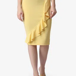 Popwings Straight Knee Length Pencil Skirt-image-60