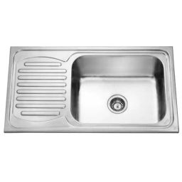Jayna Signature Collection Jupiter 36x20 inch Matt Finish Stainless Steel Single Bowl Kitchen Sink with Drain Board, SBSD 03 (Premium)-image-56