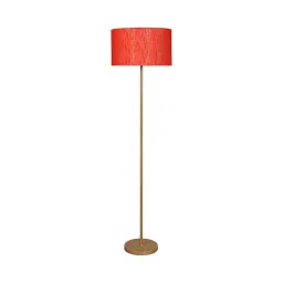 Sanded Edge Gold Color Base and Beige Color Shade Metal Floor Lamp Home Décor Gift-image-1