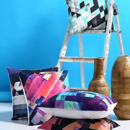 Alina decor Multicoloured Set of 5 Geometric Square Cushion Covers-13