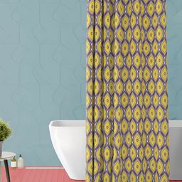 ArtzFolio Beige & Yellow Printed Waterproof Shower Curtain-image-86