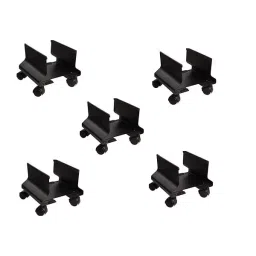 Implemental CPU Trolley Stand with Wheels Metal Black (Pack of 5)-6