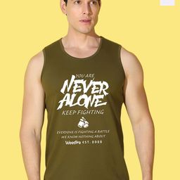 WOOSTRO Pack Of 2 Printed Combed Cotton Gym Vests VWS26(MORE WHITE)(ALONE OLIVE)-picture-1