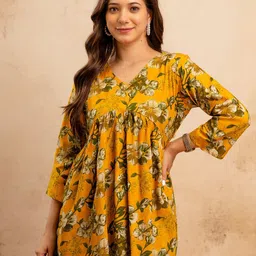 Mialo fashion Floral Printed V-Neck Kurti-picture-44