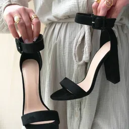 Baespice Suede Party Block Sandals-picture-4