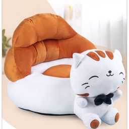 Babyhug Cat Shaped Soft Seat - Brown & White-12