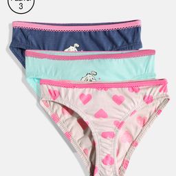 Mackly Pack Of 3 Puppy & Hearts Printed Briefs - Navy Blue & Pink-image-30