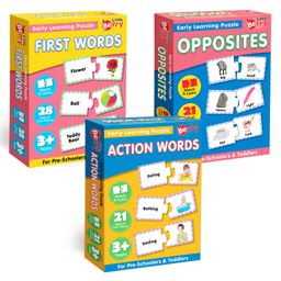 Little Berry Opposite, First Words and Action Words Match and Learn Jigsaw Puzzle Pack of 3 Multicolor - 126 Pieces-21