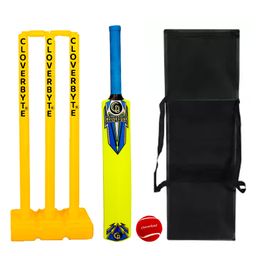 CLOVERBYTE Junior Cricket kit 5 No. Bat With Stump Tennis Ball & Cover For Junior-Blue-16
