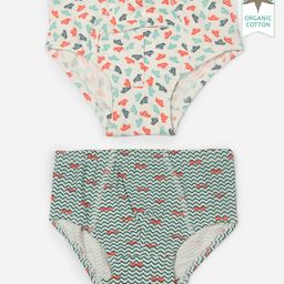 Keebee Organics Pack Of 2 Paper Boats & Waves Organic Cotton Briefs - Multi Color-image-102