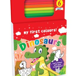 Hello Friend Books My First Colours! : Dinosaurs - Colouring Kit with 6 Colouring Pencils and Easy Colouring Pages for Kids-1