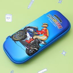 Bike Themed Pencil Pouch - Navy Blue-20