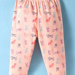 Tango Interlock Knit Full Length LoungePant Doggy Print - Light Orange-image-81