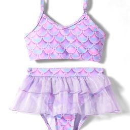 KIDLINGSS Sleeveless Abstract Printed Top & Panty Set - Purple-picture-13